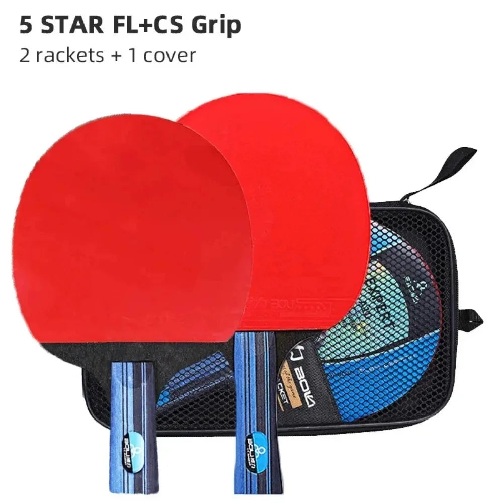 Professional Table Tennis Racket Set 2PCS - 5/6 Star