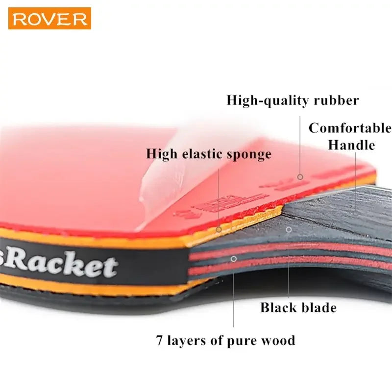 Professional Table Tennis Racket Set 2PCS - 5/6 Star