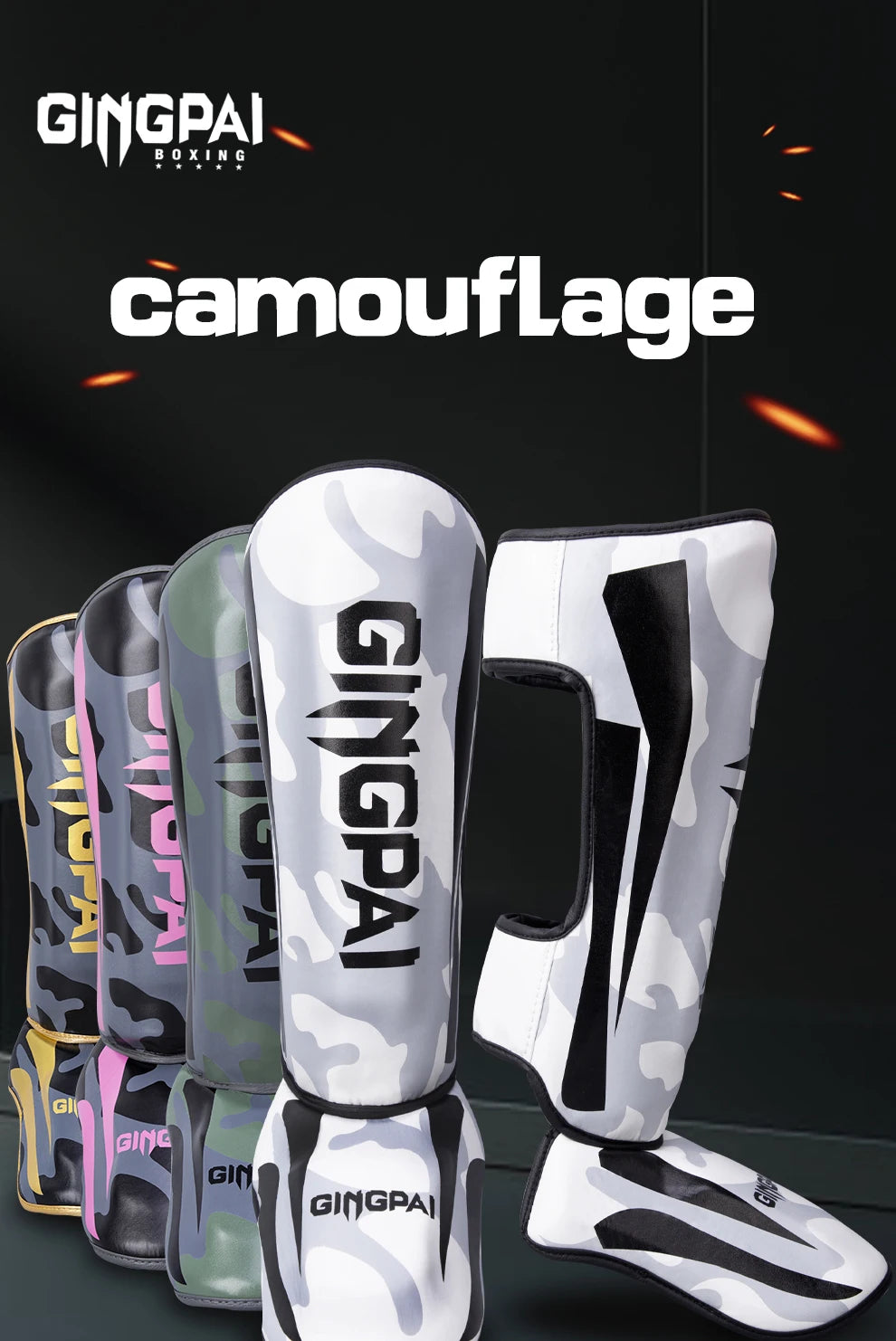 GINGPAI Camo Martial Arts Shin Guards