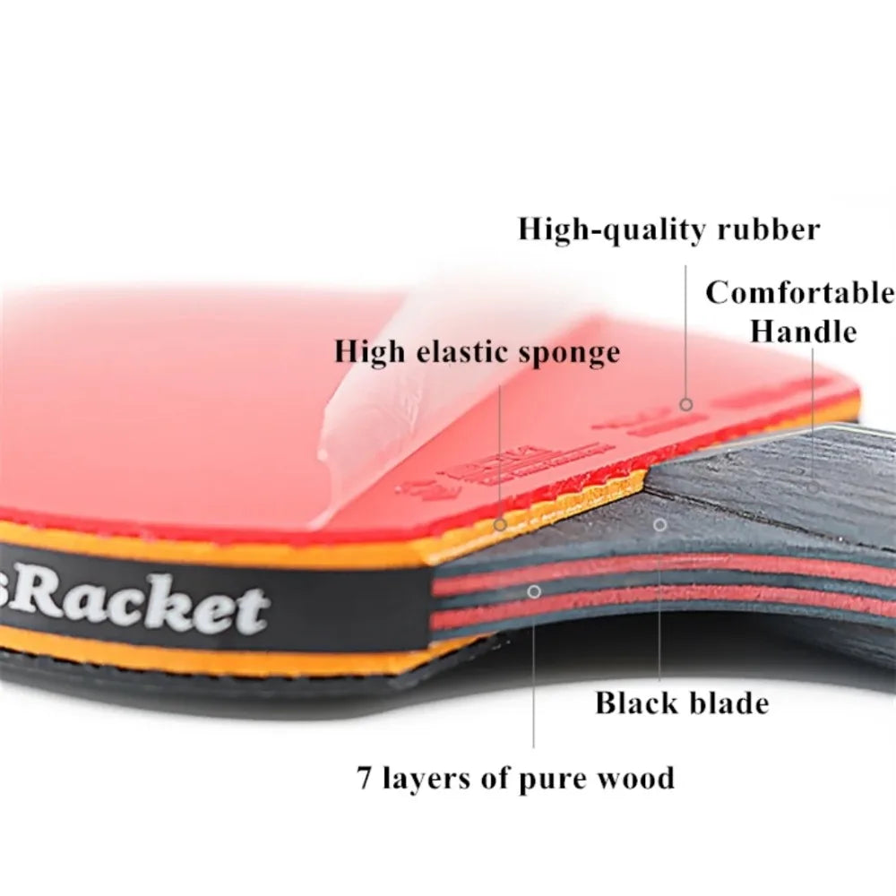 Professional Table Tennis Racket Set 2PCS - 5/6 Star