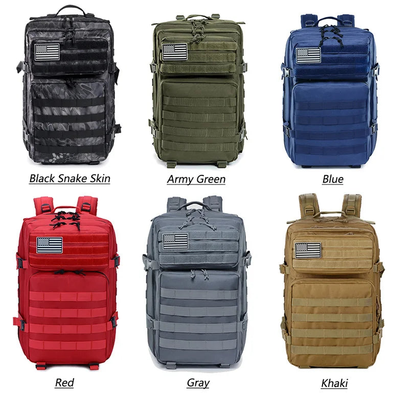 45L Tactical MOLLE Backpack for Hiking & Trekking