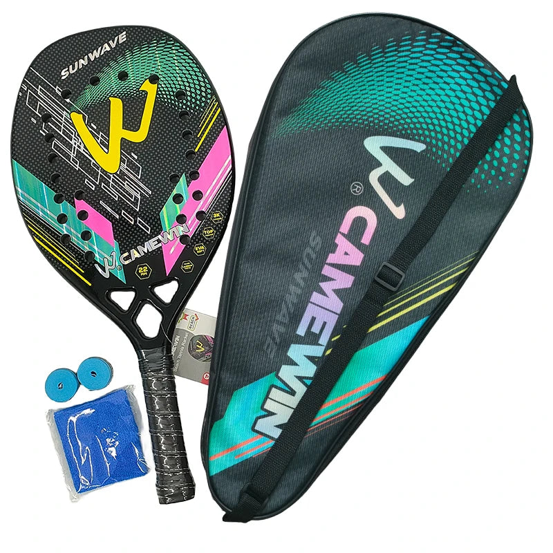 Camewin 3K Beach Tennis Racket - Full Carbon Fiber - Rough Surface
