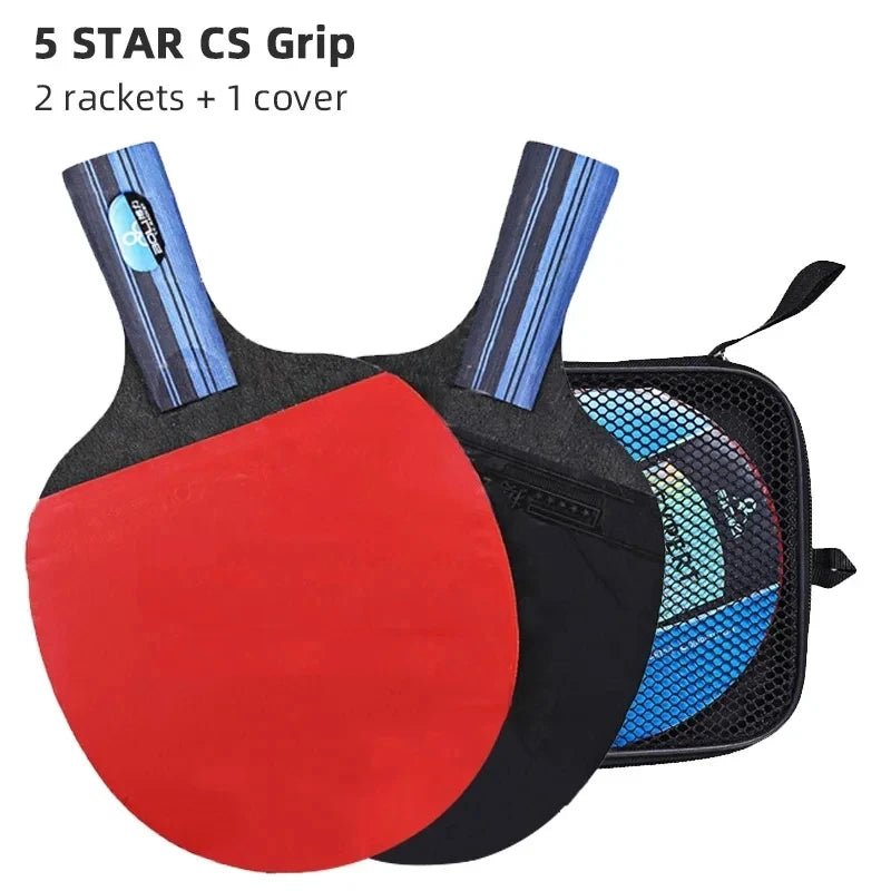 Professional Table Tennis Racket Set 2PCS - 5/6 Star