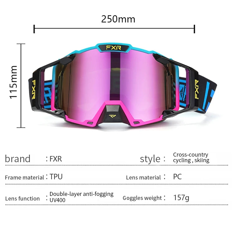 FXR Combat MX & Ski Goggles (Anti-Fog Double Lens)