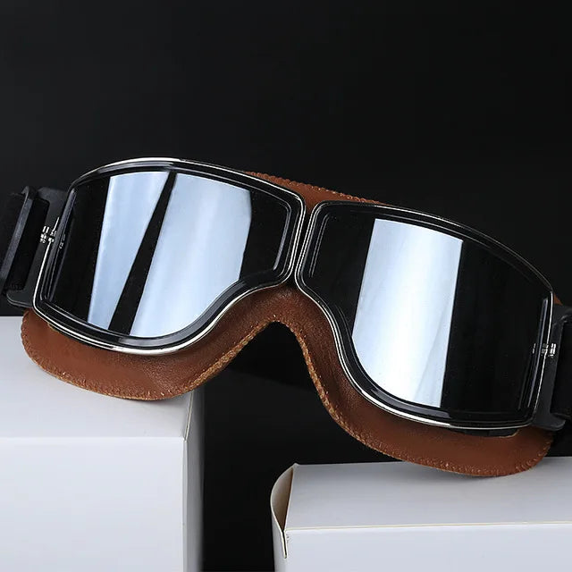 Vintage Leather Motorcycle & Ski Goggles