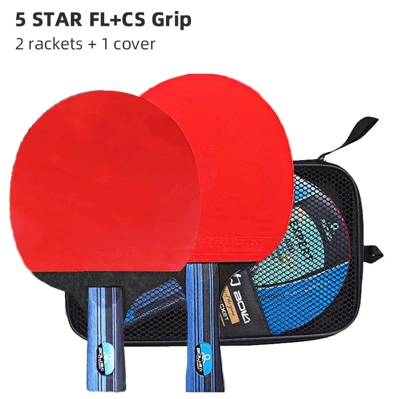 Professional Table Tennis Racket Set 2PCS - 5/6 Star