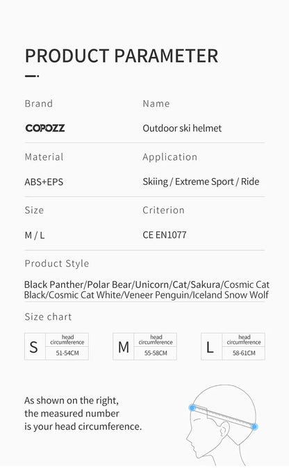 COPOZZ Graphic Art Ski & Snowboard Helmet (CE Certified)