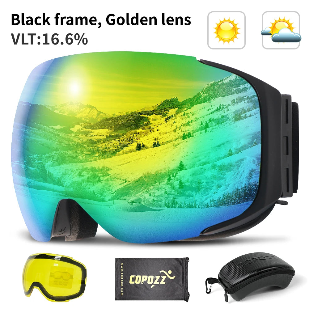 COPOZZ Magnetic Ski & Snowboard Goggles (2-Second Lens Change)