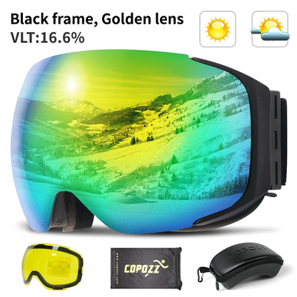 COPOZZ Magnetic Ski & Snowboard Goggles (2-Second Lens Change)