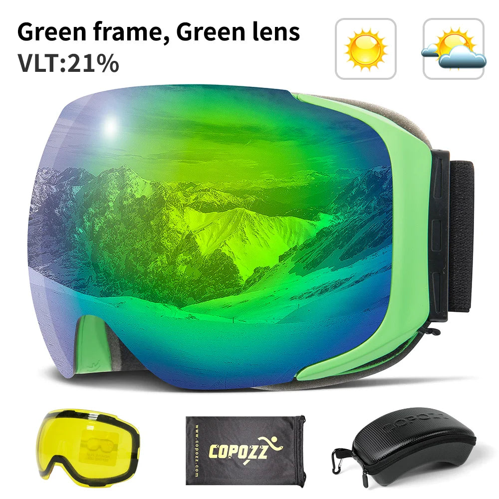 COPOZZ Magnetic Ski & Snowboard Goggles (2-Second Lens Change)