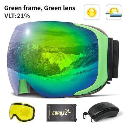 COPOZZ Magnetic Ski & Snowboard Goggles (2-Second Lens Change)
