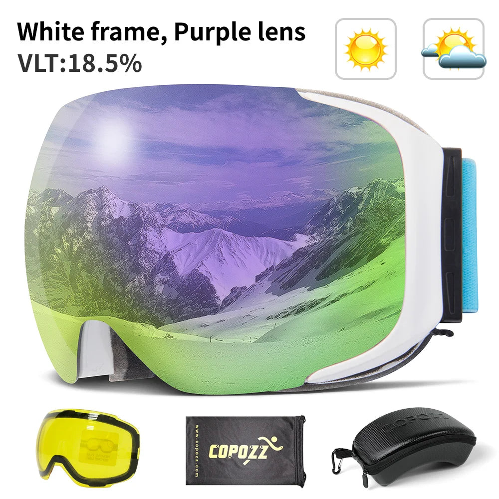 COPOZZ Magnetic Ski & Snowboard Goggles (2-Second Lens Change)