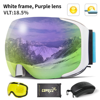 COPOZZ Magnetic Ski & Snowboard Goggles (2-Second Lens Change)