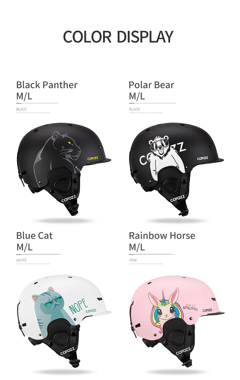 COPOZZ Graphic Art Ski & Snowboard Helmet (CE Certified)