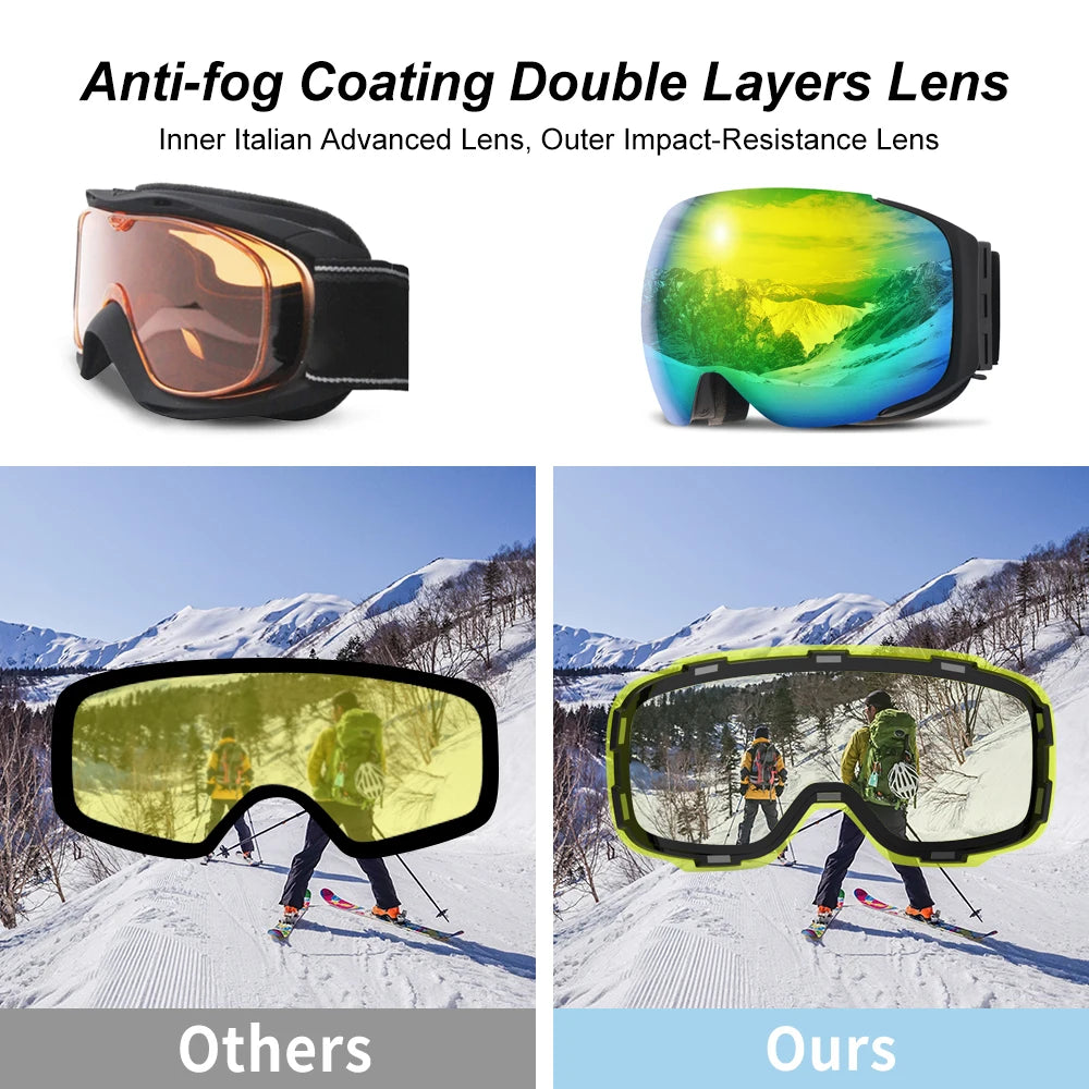 COPOZZ Magnetic Ski & Snowboard Goggles (2-Second Lens Change)