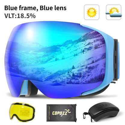 COPOZZ Magnetic Ski & Snowboard Goggles (2-Second Lens Change)