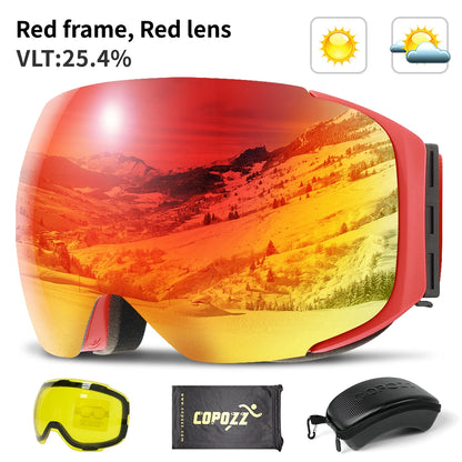 COPOZZ Magnetic Ski & Snowboard Goggles (2-Second Lens Change)