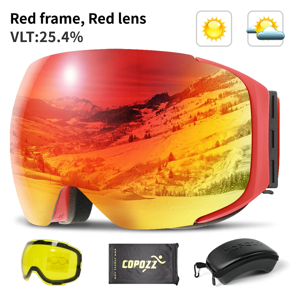 COPOZZ Magnetic Ski & Snowboard Goggles (2-Second Lens Change)