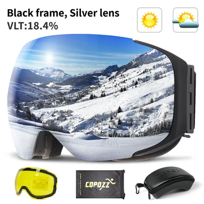 COPOZZ Magnetic Ski & Snowboard Goggles (2-Second Lens Change)