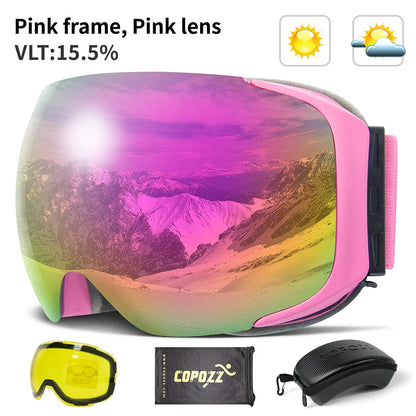 COPOZZ Magnetic Ski & Snowboard Goggles (2-Second Lens Change)