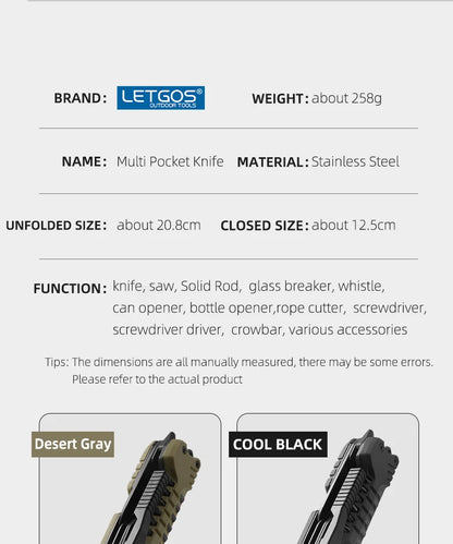 LETGOS 22-in-1 Tactical Multi-Tool Pocket Knife