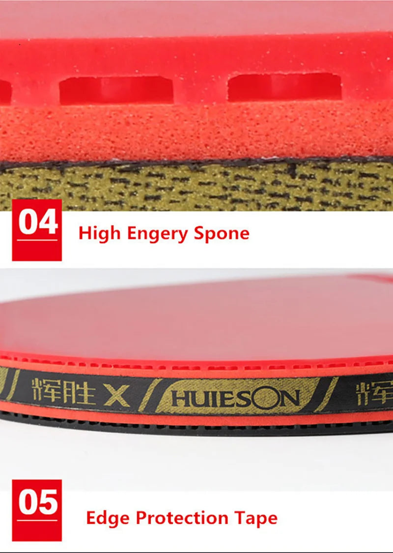 HUIESON 6-Star Carbon Table Tennis Racket Set (2-Pack)