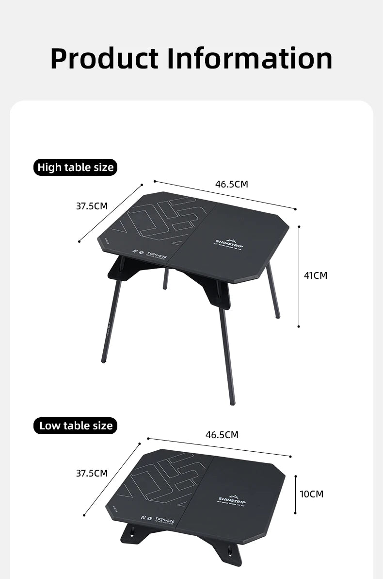 ShineTrip Ultra-light 2-in-1 Convertible Camping Table