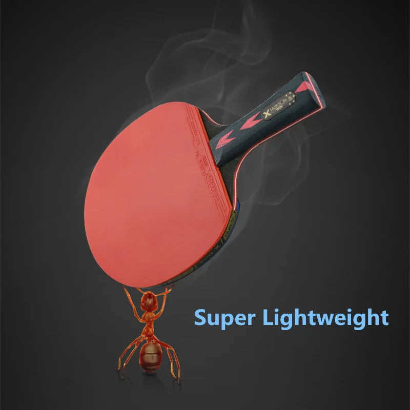 HUIESON 6-Star Carbon Table Tennis Racket Set (2-Pack)