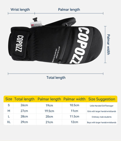 COPOZZ 3M Thinsulate Waterproof Ski Mittens