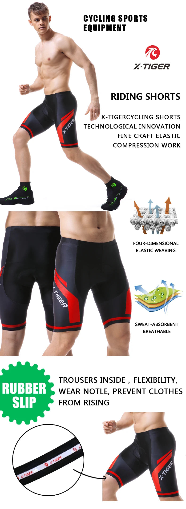 X-TIGER Pro Competition Padded Cycling Shorts