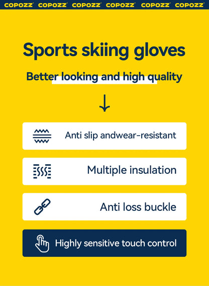 COPOZZ 3M Thinsulate Waterproof Ski Mittens