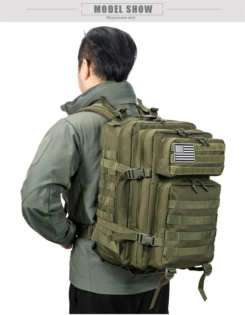 45L Tactical MOLLE Backpack for Hiking & Trekking