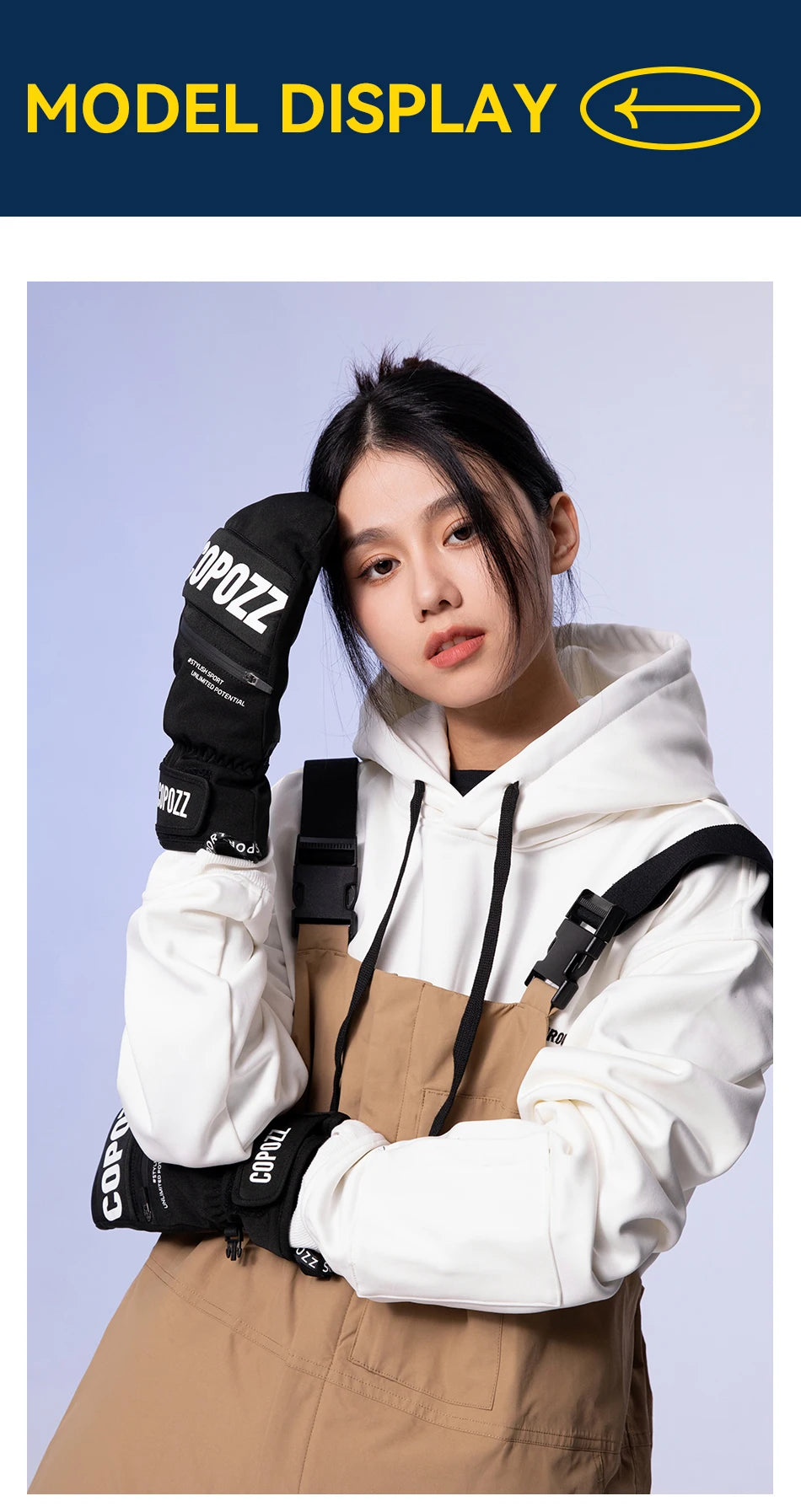 COPOZZ 3M Thinsulate Waterproof Ski Mittens