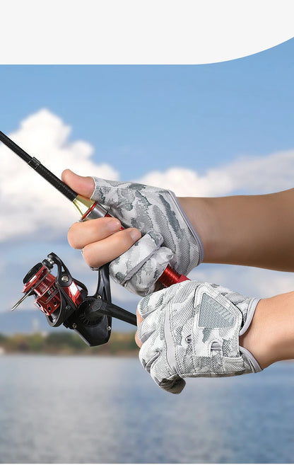 Three-Finger Breathable Fishing Gloves with UV Protection