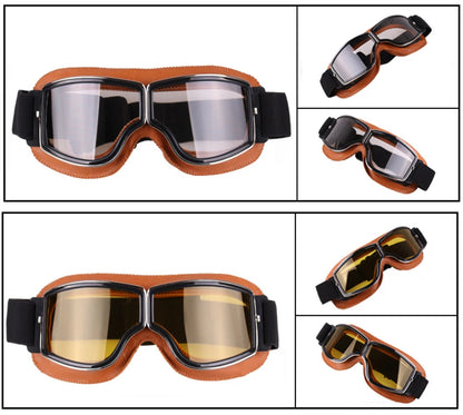Vintage Leather Motorcycle & Ski Goggles