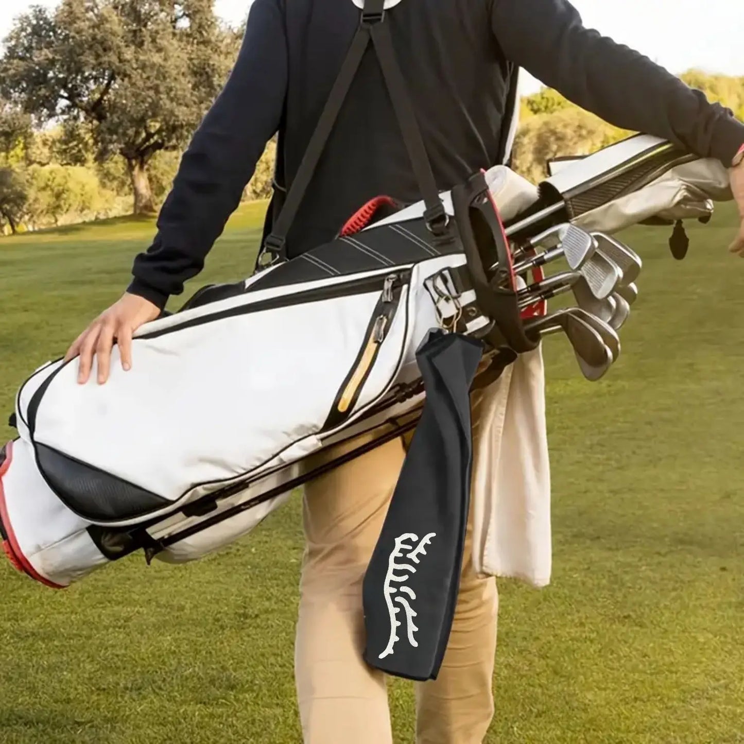 Embroidered Waffle-Weave Golf Towel