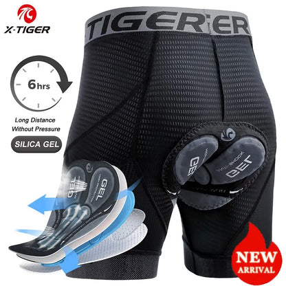 X-TIGER 5D Padded Cycling Underwear Shorts (6-Hour Support)