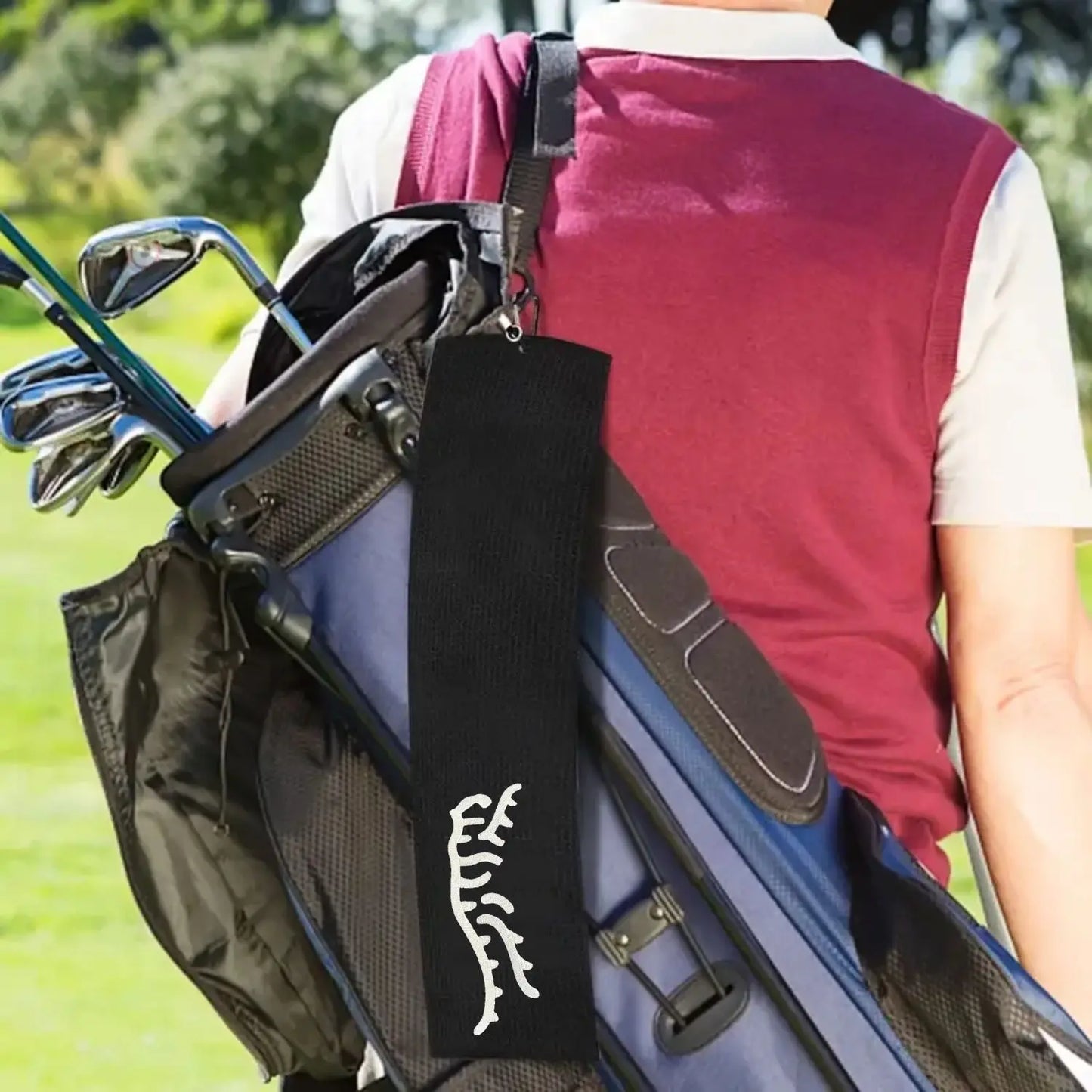 Embroidered Waffle-Weave Golf Towel