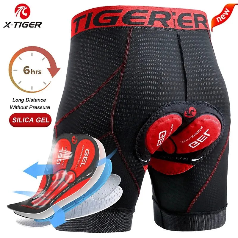 X-TIGER 5D Padded Cycling Underwear Shorts (6-Hour Support)