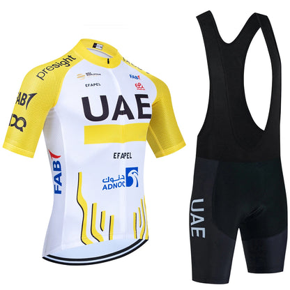 Pro-Team UAE Cycling Jersey & Bib Shorts Set (20D Gel Pad)