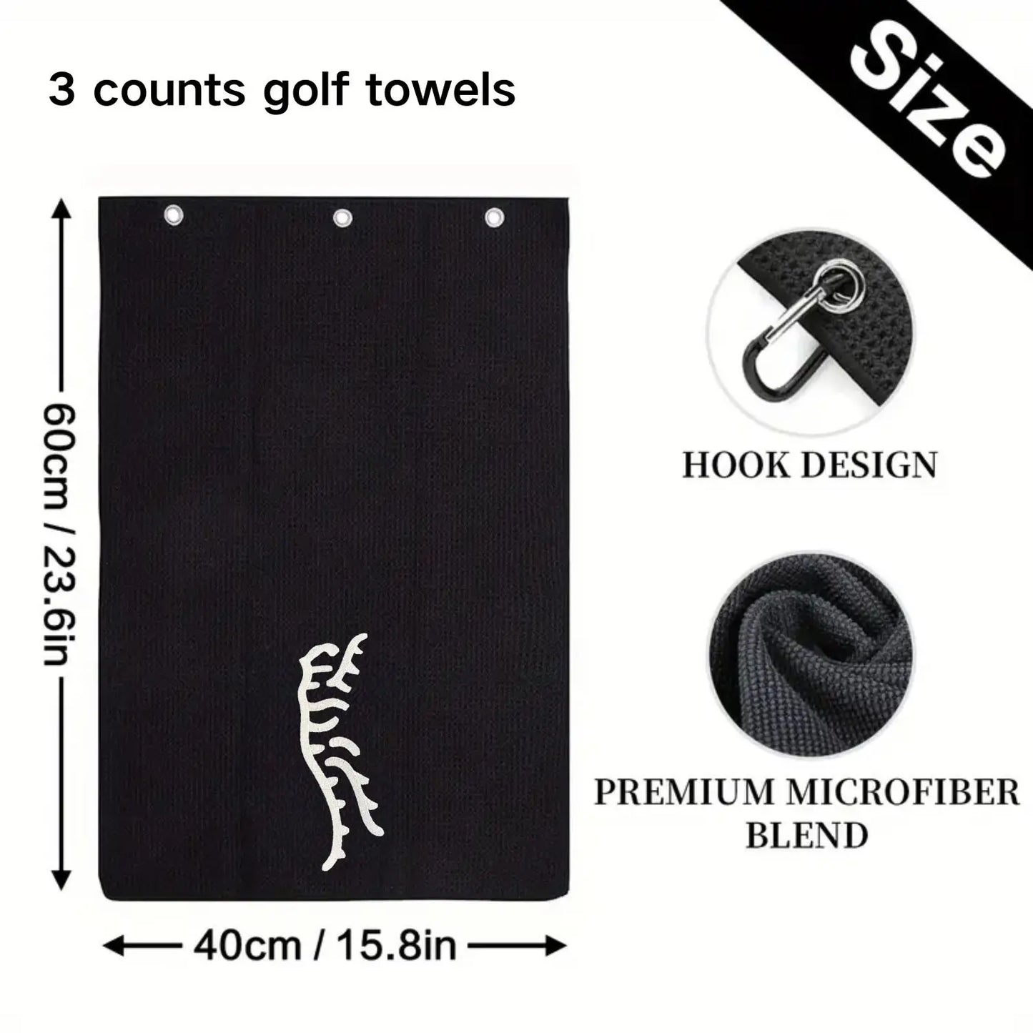 Embroidered Waffle-Weave Golf Towel