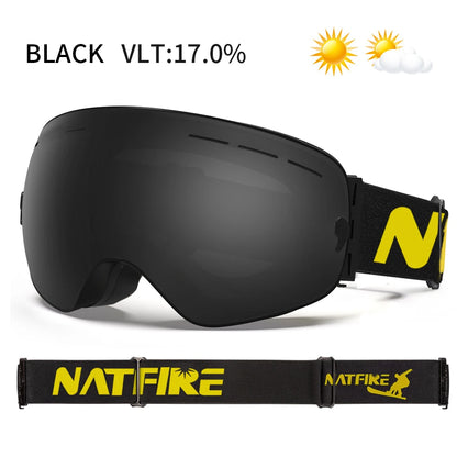 NATFIRE Pro Interchangeable Ski & Snowboard Goggles (OTG)