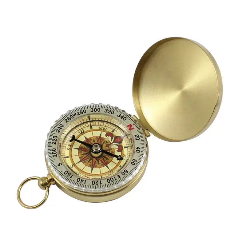 Classic Brass Pocket Compass with Luminous Display