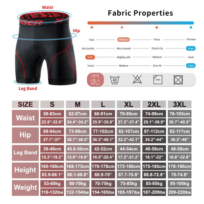 X-TIGER 5D Padded Cycling Underwear Shorts (6-Hour Support)