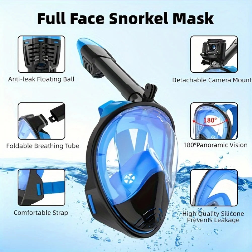 180° Panoramic Full-Face Snorkel Mask