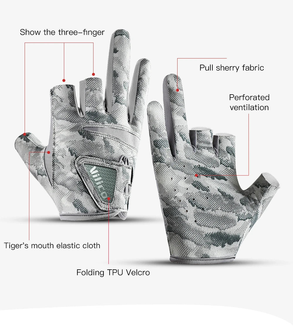 Three-Finger Breathable Fishing Gloves with UV Protection