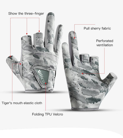 Three-Finger Breathable Fishing Gloves with UV Protection