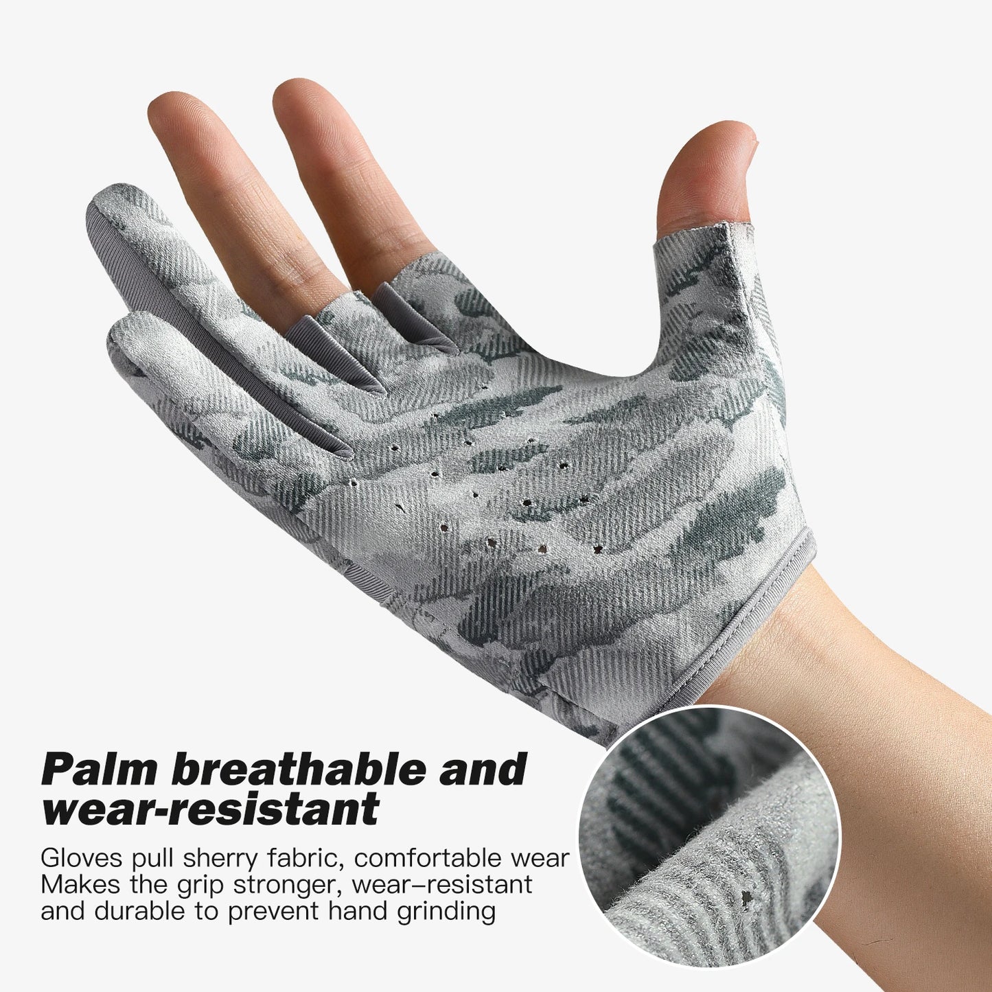 Three-Finger Breathable Fishing Gloves with UV Protection