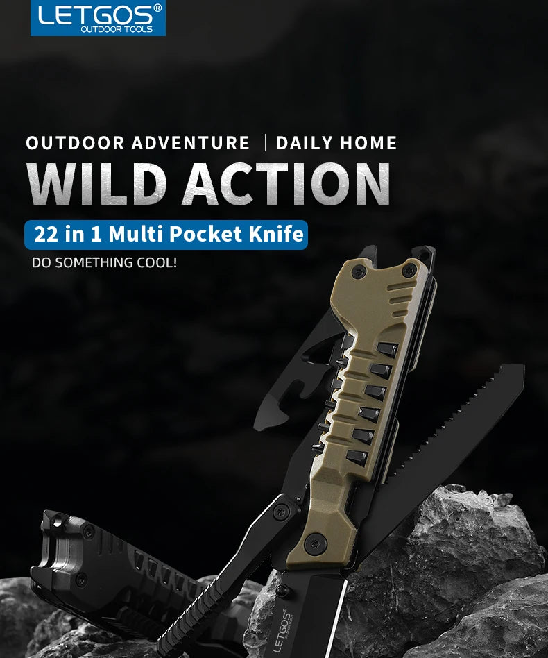 LETGOS 22-in-1 Tactical Multi-Tool Pocket Knife
