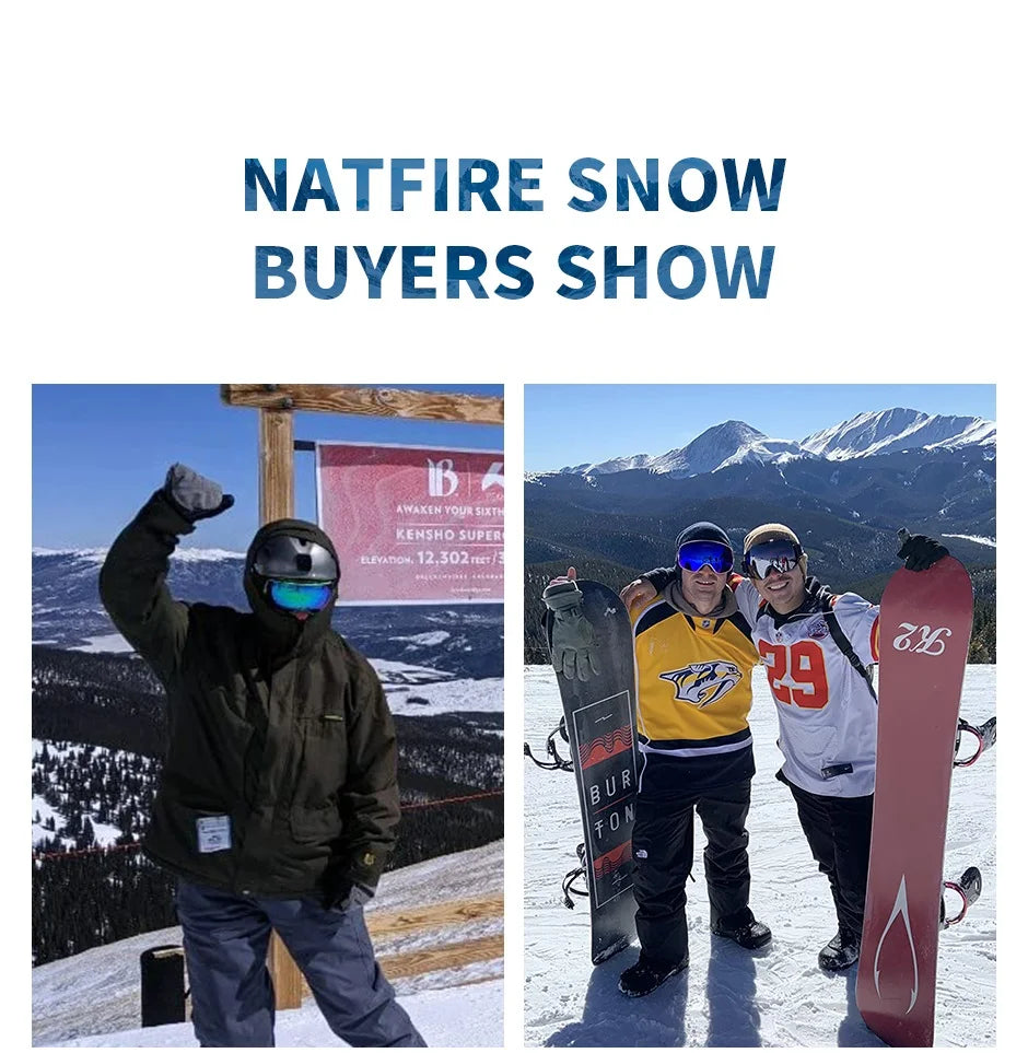 NATFIRE Pro Interchangeable Ski & Snowboard Goggles (OTG)